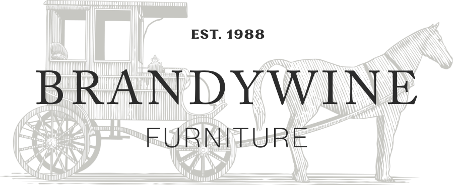 Brandywine Furniture Logo with text overlaying a Amish buggy