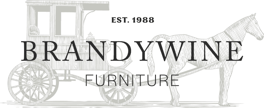 Brandywine Furniture Logo with text overlaying a Amish buggy